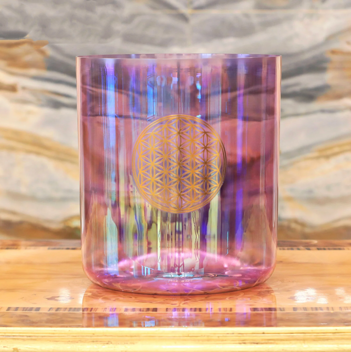 Kristall-Klangschale aus Quarz „Violet Flower“