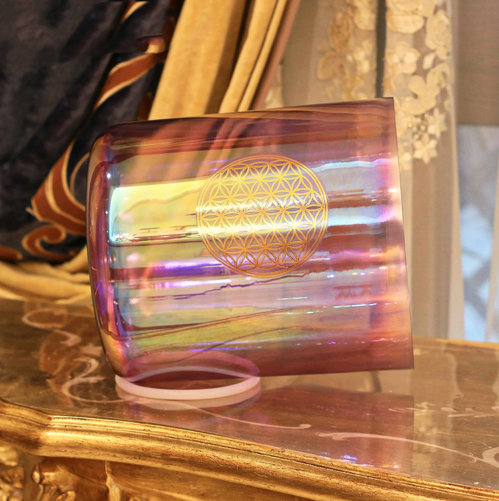 Kristall-Klangschale aus Quarz „Violet Flower“