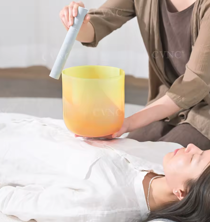 Kristall-Klangschale aus Quartz "Golden Sunrise"