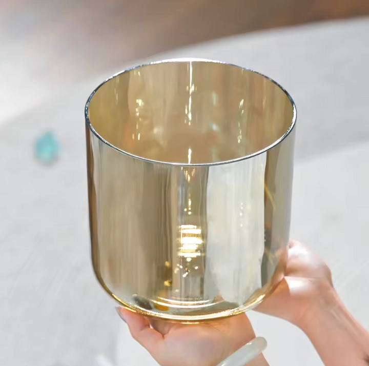 Kristall-Klangschale aus Quarz „Gold Symphony“