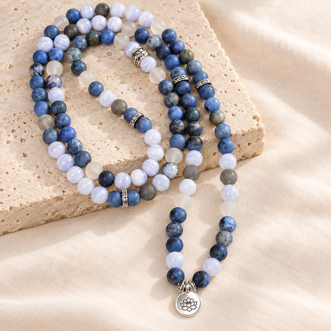 Blaue Achat – Mala Kette