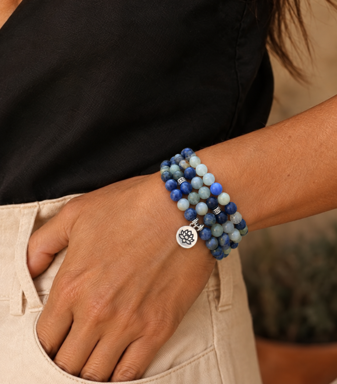Blaue Achat – Mala Kette