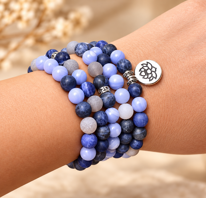 Blaue Achat – Mala Kette