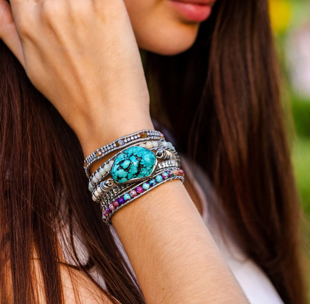 Boho Lilia Jaspis Wickelarmband - LAMIVA