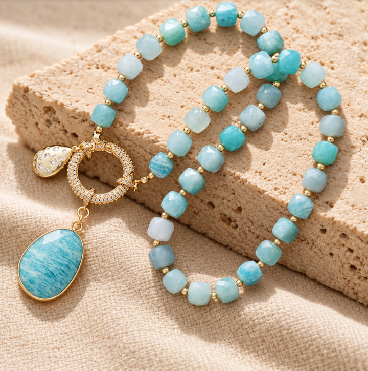 Celest Pearl – Edelstein Halskette