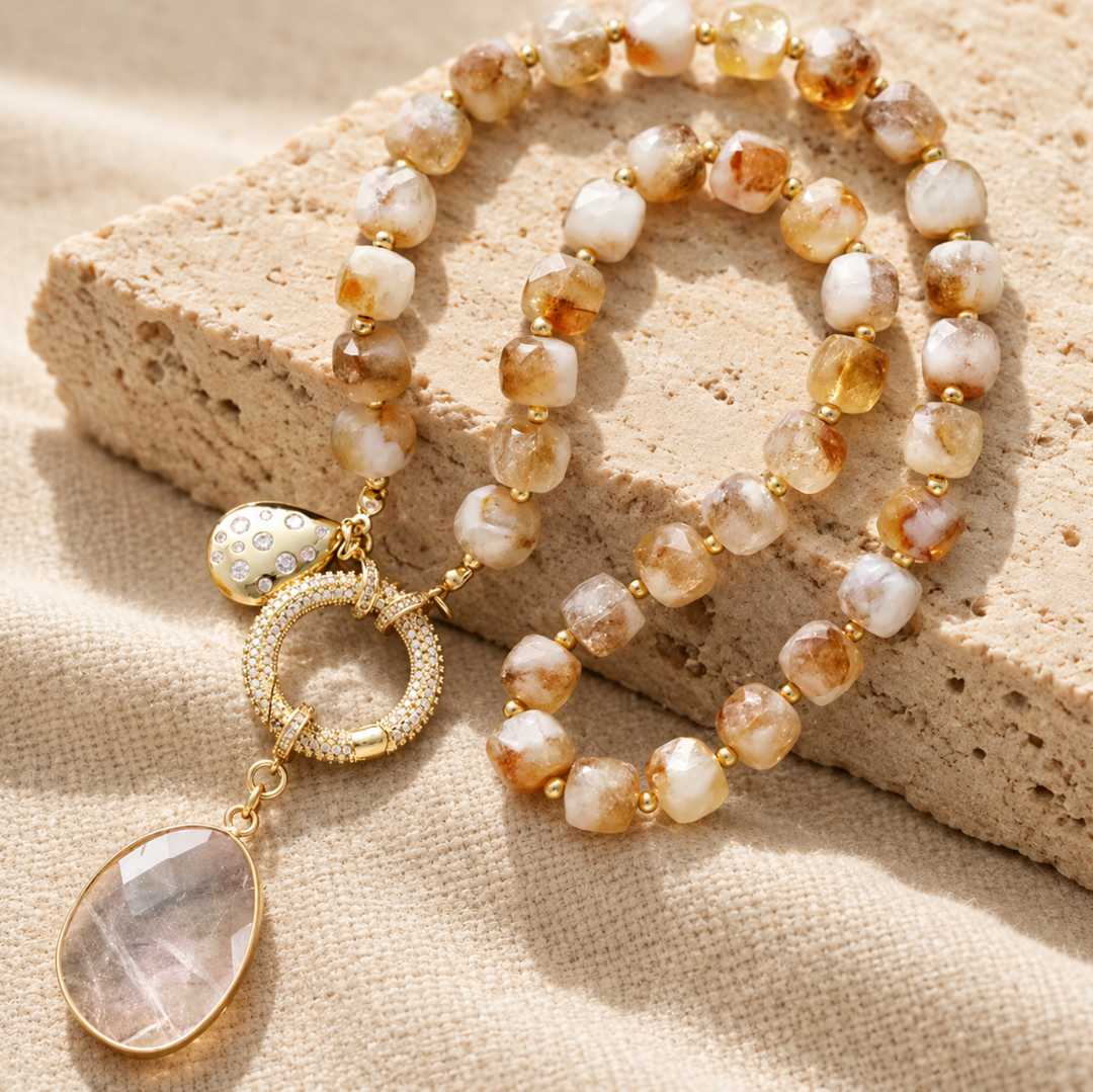 Celest Pearl – Edelstein Halskette
