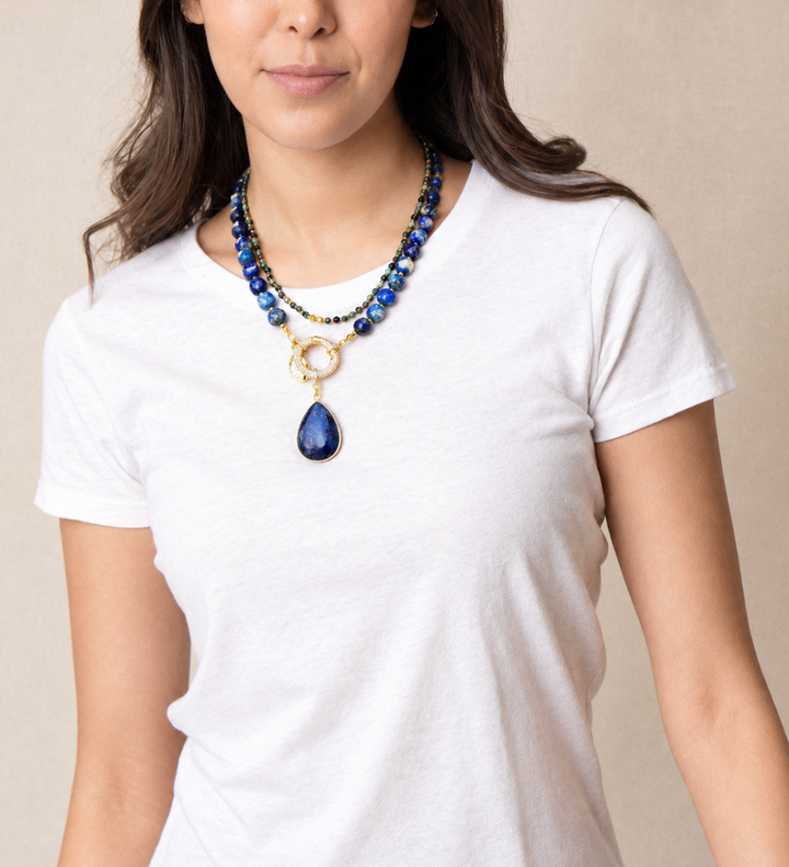 Celest Pearl – Edelstein Halskette