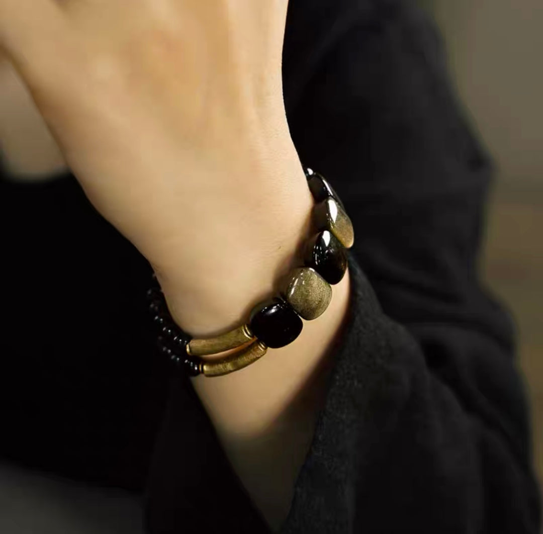 Oval Golden Obsidian - Armband