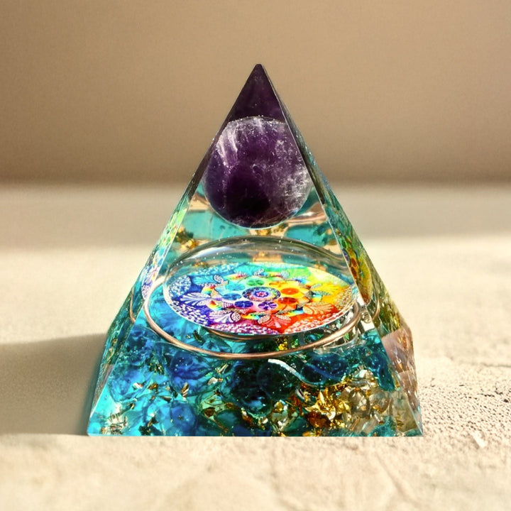Amethyst & Quarz - Orgonit Pyramide