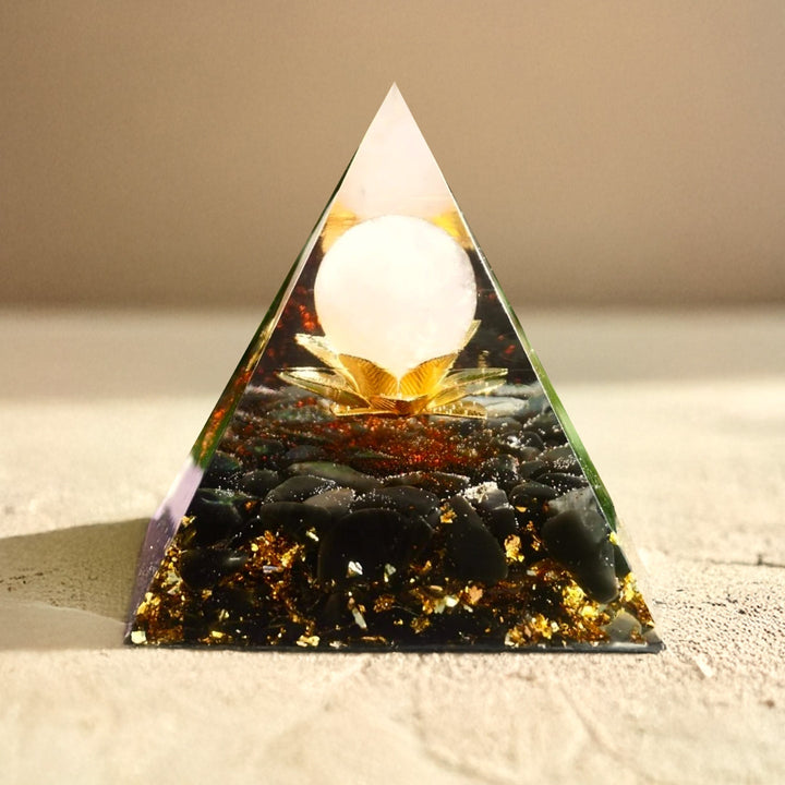 Divine Lotus Obsidian - Orgonit Pyramide