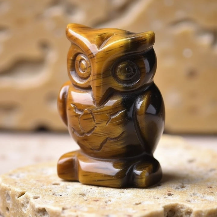 Krafttier Eule Figur aus Naturstein