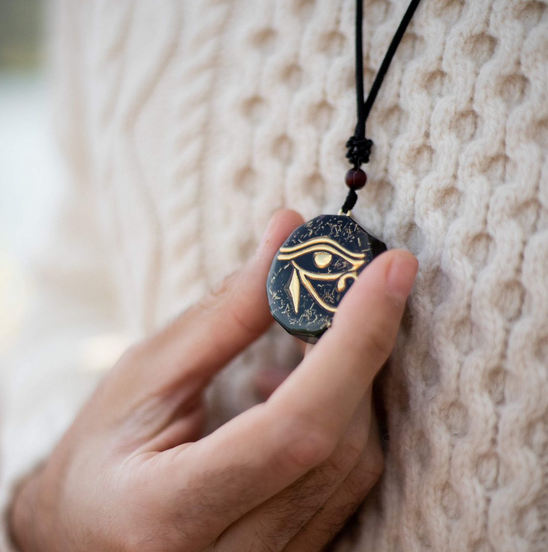 Lapislazuli Horus-Auge Orgon angezogen 2#- Kette