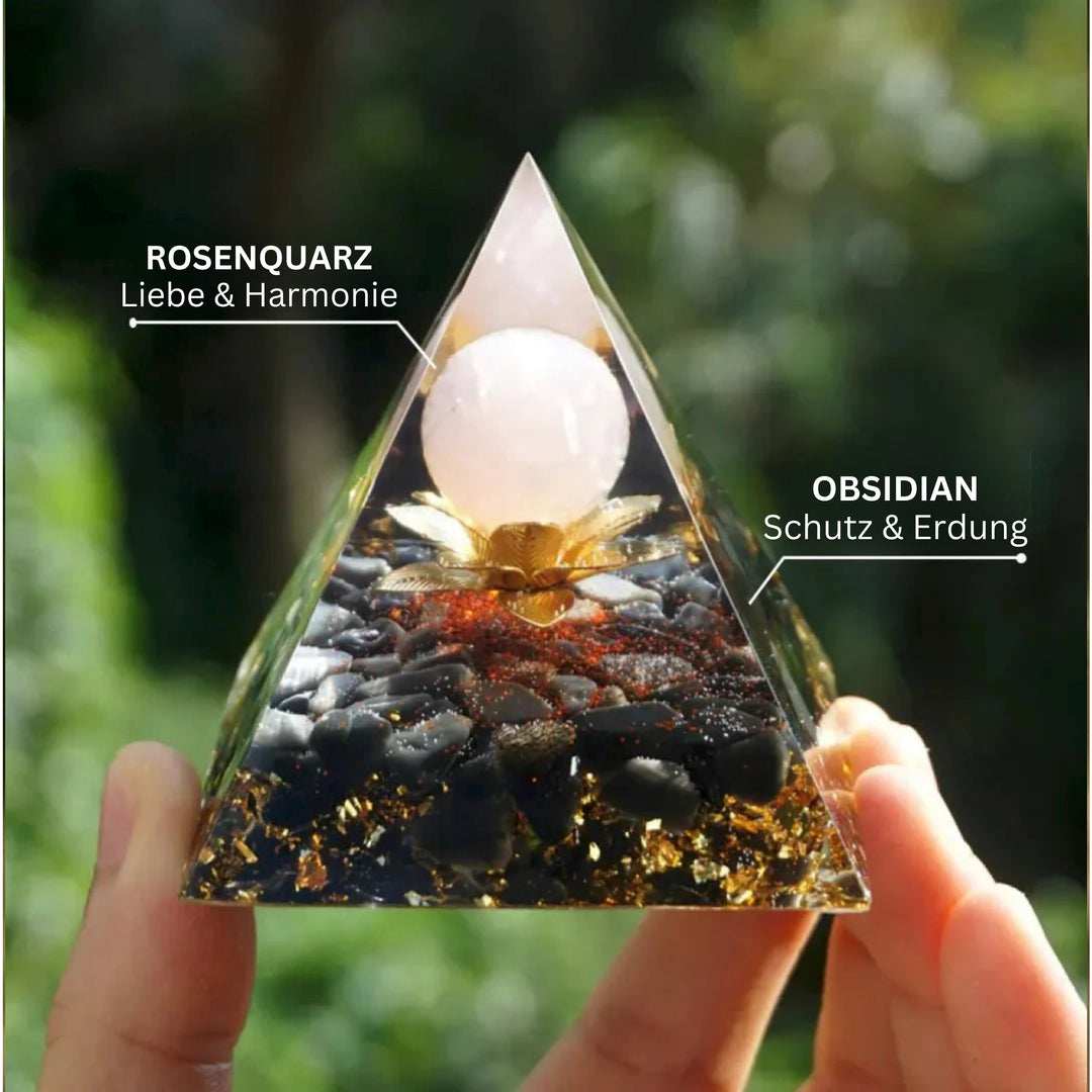 Divine Lotus Obsidian - Orgonit Pyramide