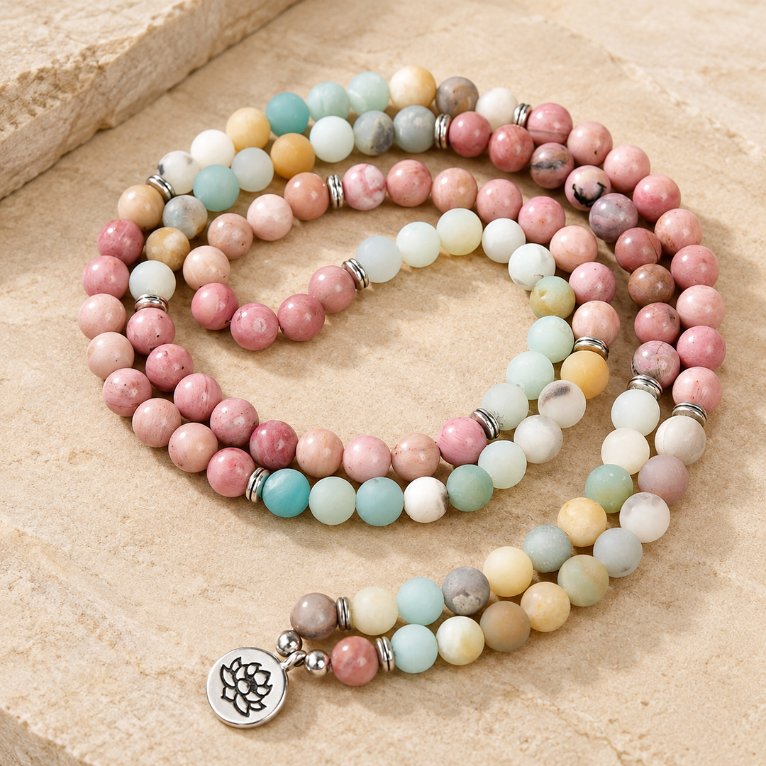 Amazonit Rhodonit - Mala Kette