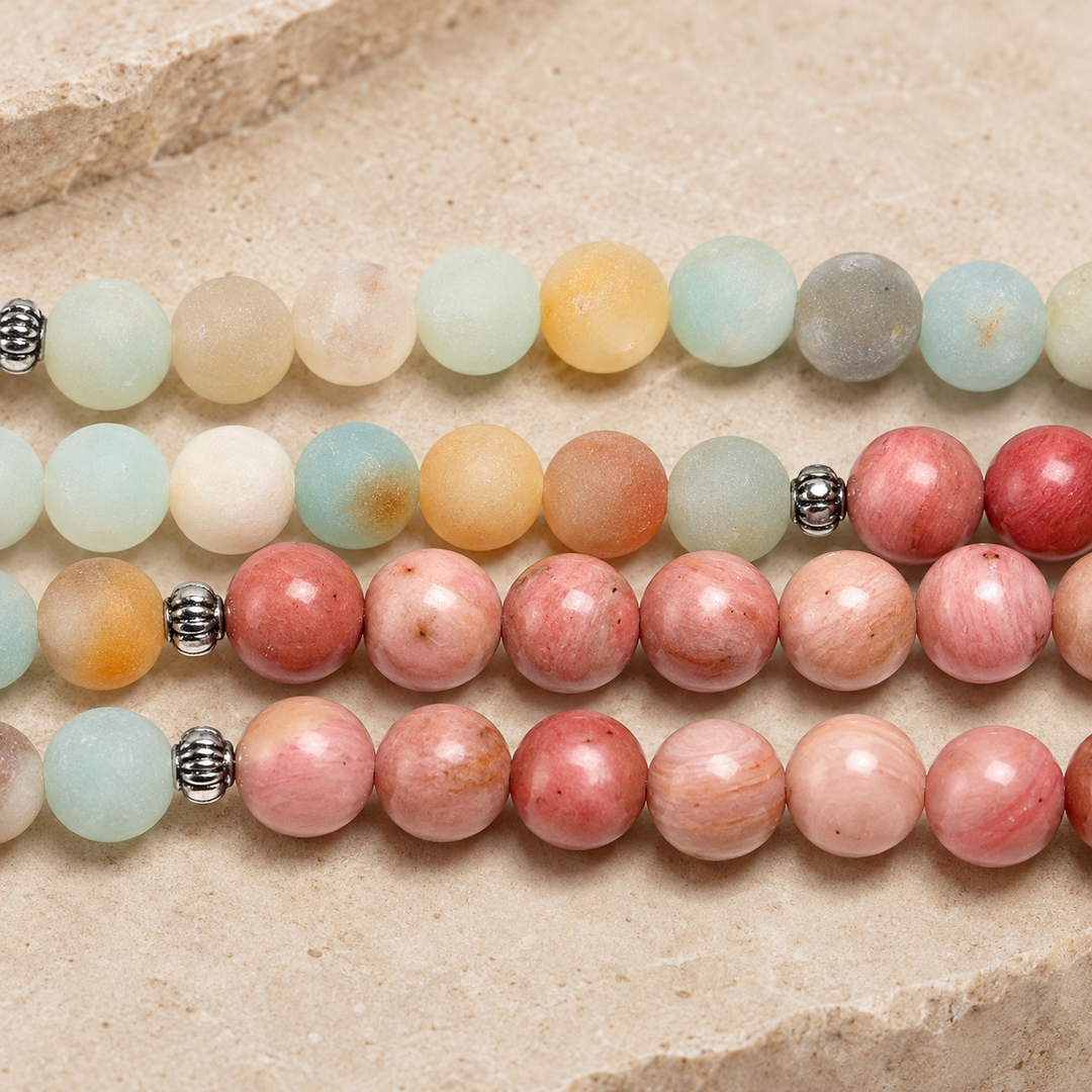 Amazonit Rhodonit - Mala Kette