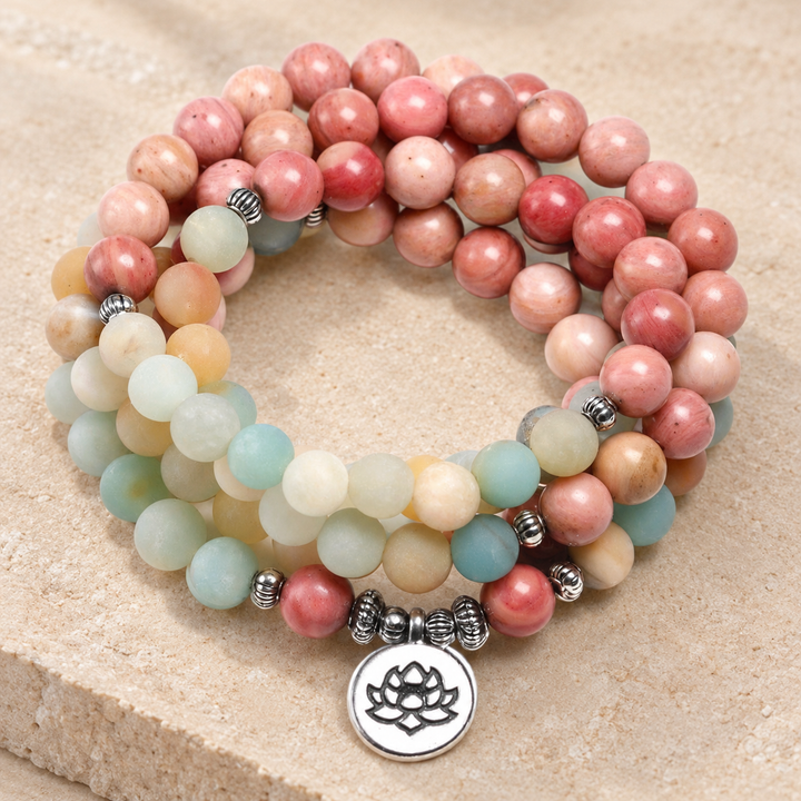 Amazonit Rhodonit - Mala Kette