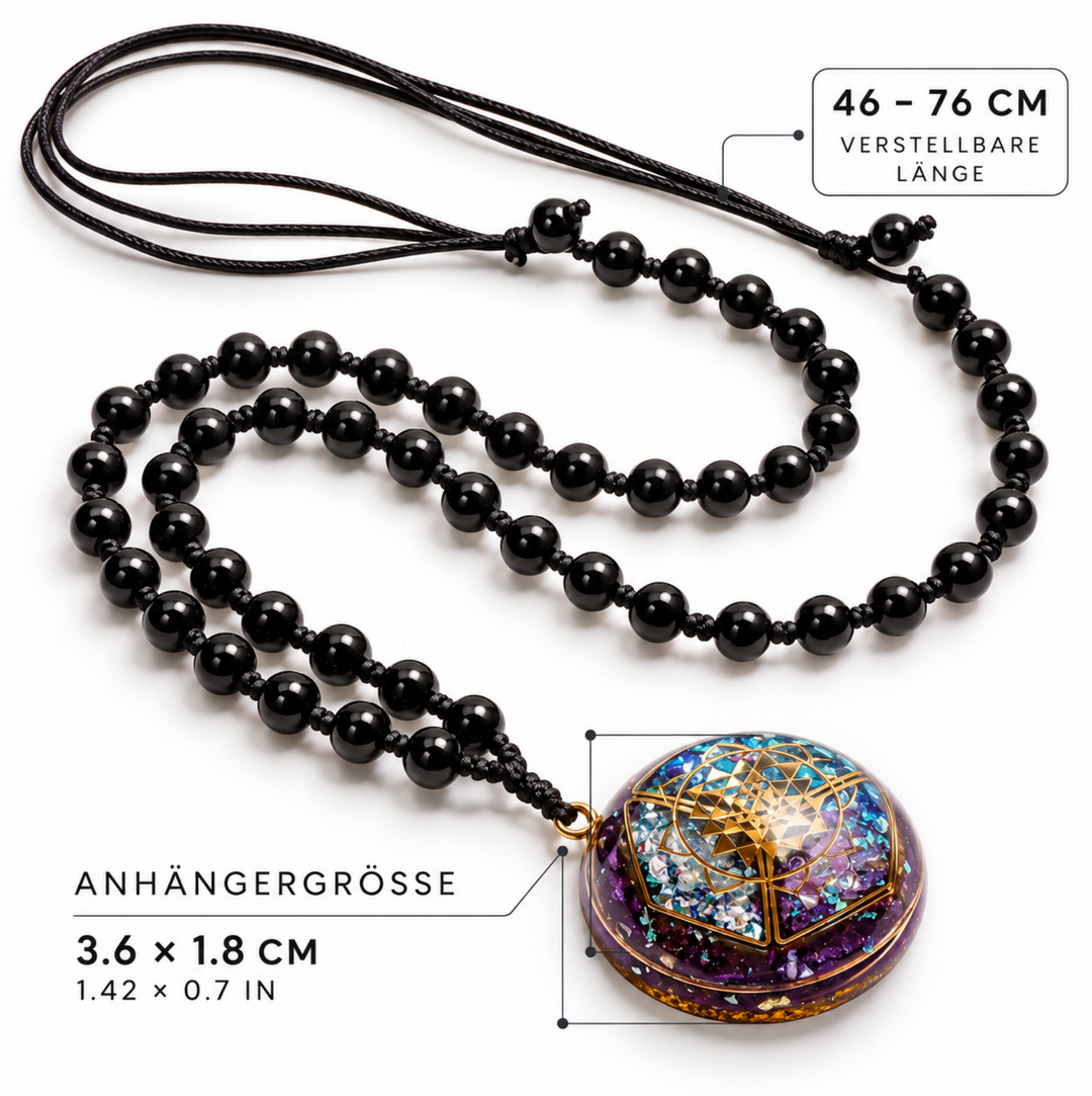 Amethyst Sri Yantra Orgonit - Kette