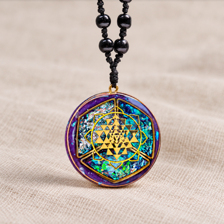 Amethyst Sri Yantra Orgonit - Kette