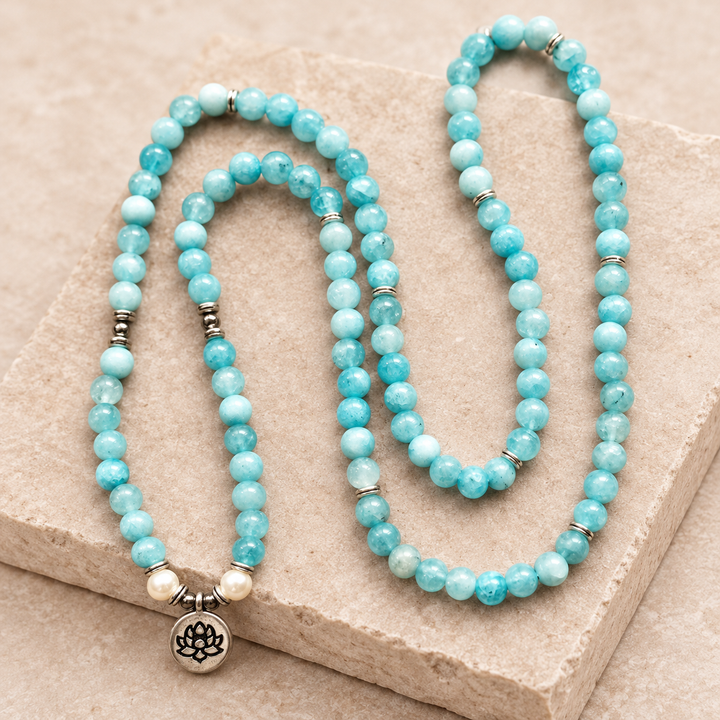Aquamarin Pearl - Mala Kette