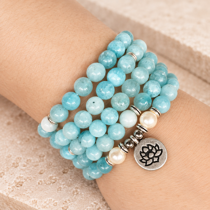 Aquamarin Pearl - Mala Kette