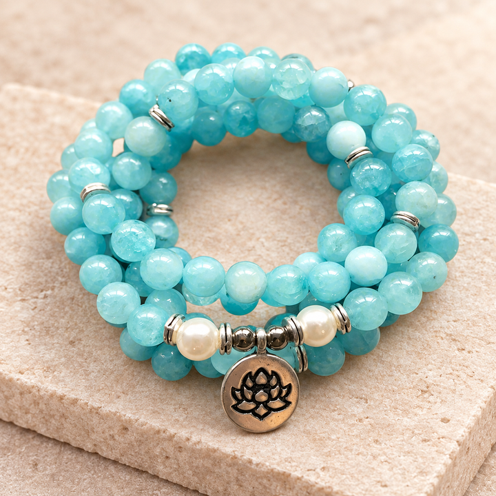 Aquamarin Pearl - Mala Kette