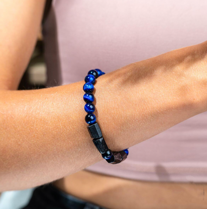Blaues Lapislazuli Turmalin Schutz - Armband