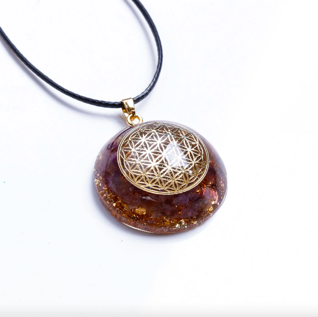 Blume des Lebens Amethyst Orgon - Kette