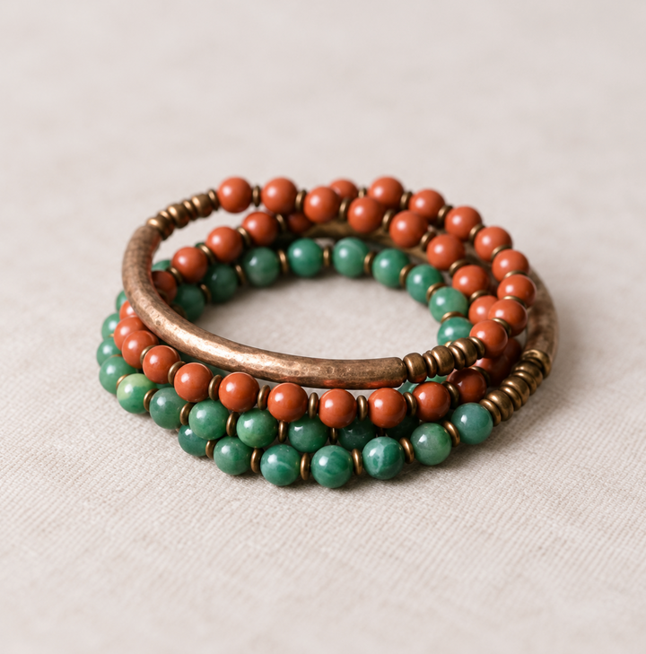 Jade & Kupfer Energie - Armband