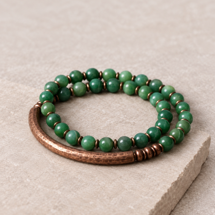 Jade & Kupfer Energie - Armband