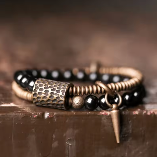Obsidian Kupfer Aura - Armband