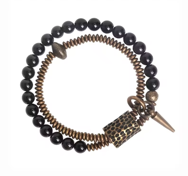Obsidian Kupfer Aura - Armband