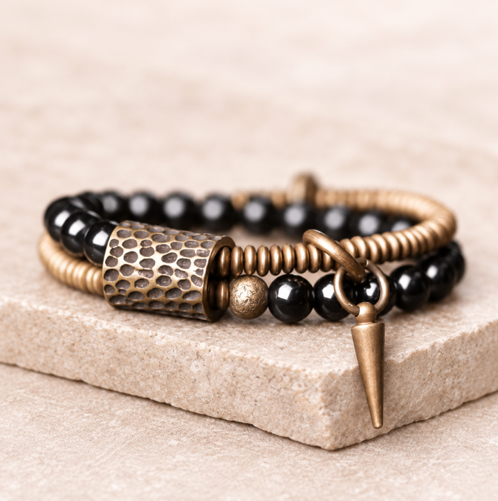 Obsidian Kupfer Aura - Armband