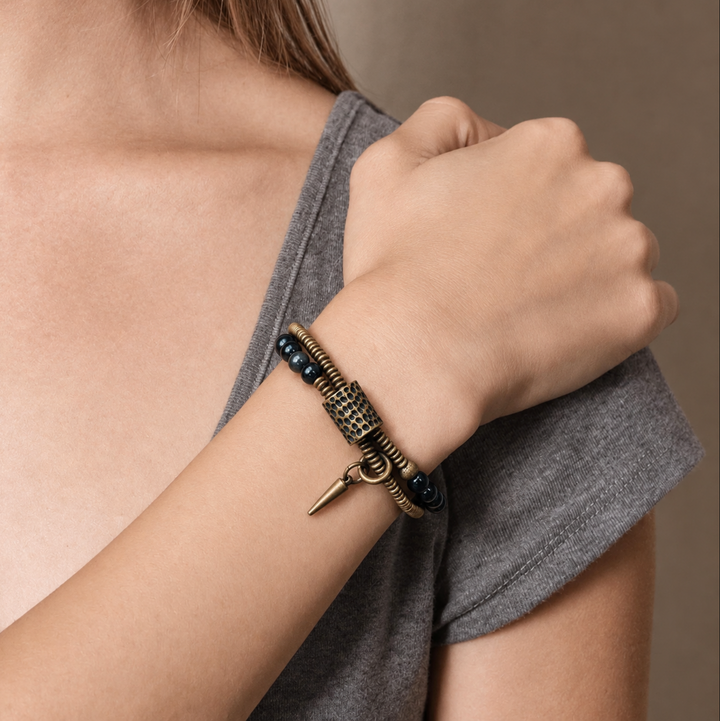 Obsidian Kupfer Aura - Armband