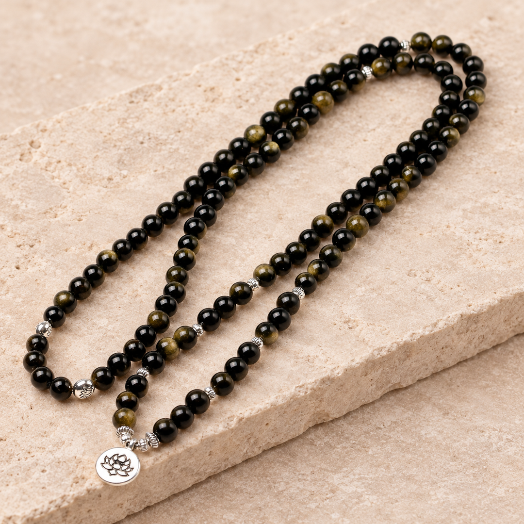 Obsidian Schutz - Mala Kette