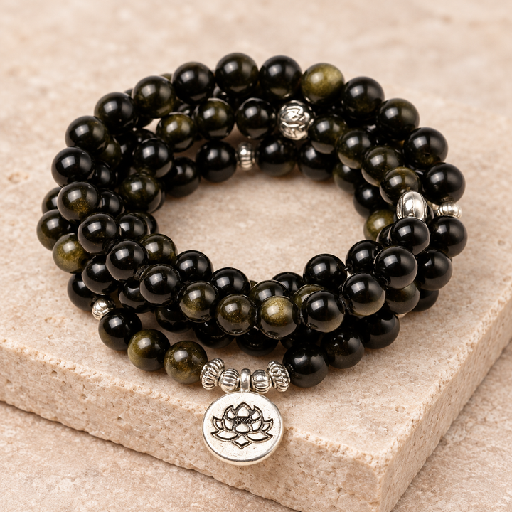 Obsidian Schutz - Mala Kette