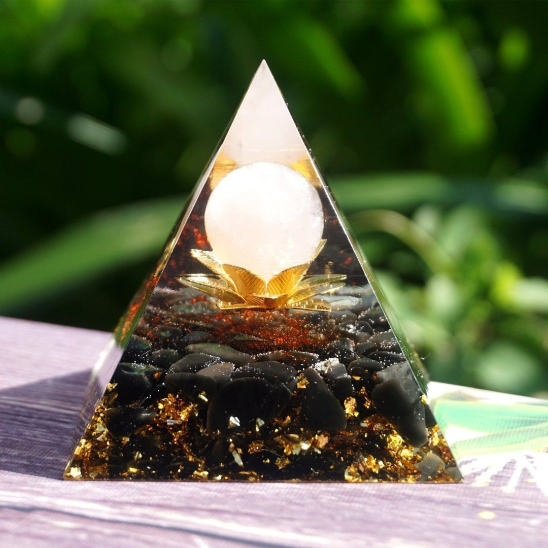 Divine Lotus Obsidian - Orgonit Pyramide