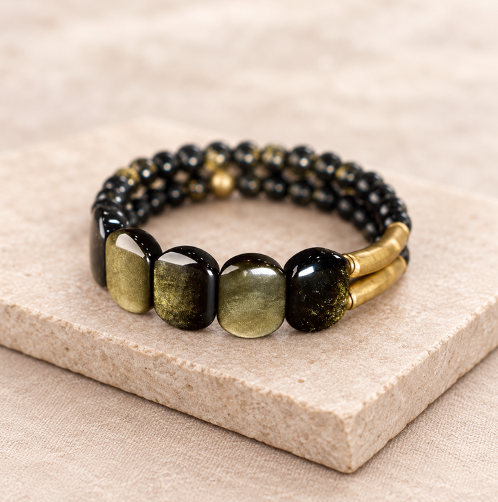 Oval Golden Obsidian - Armband