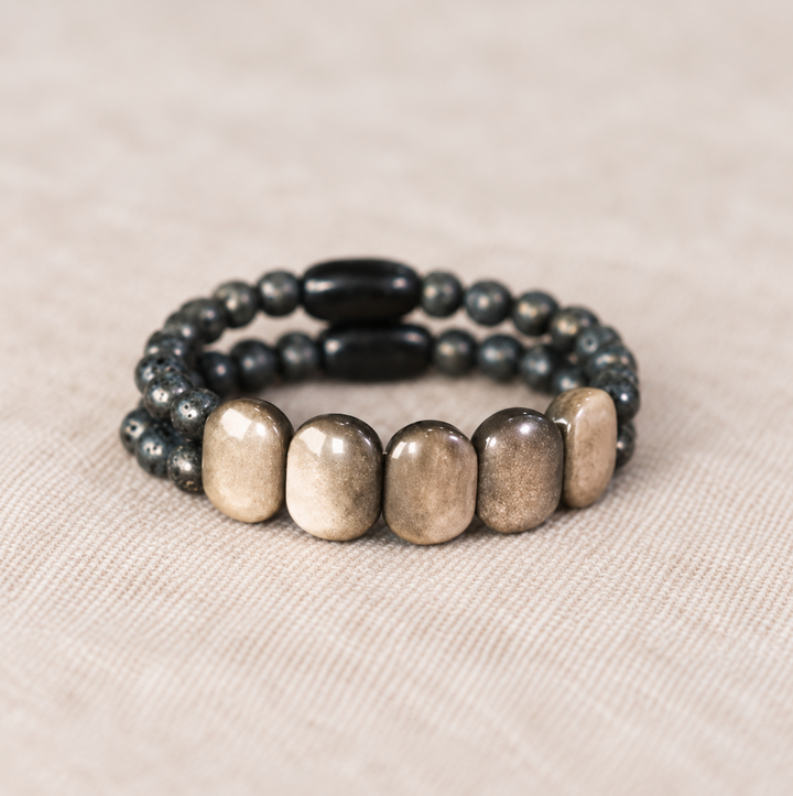 Oval Mystic Obsidian - Armband