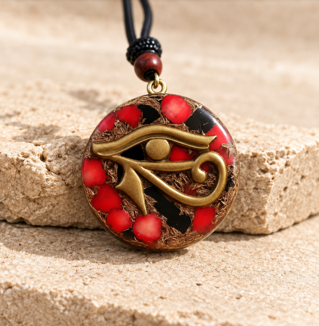 Rote Koralle Orgon Eye – Kette