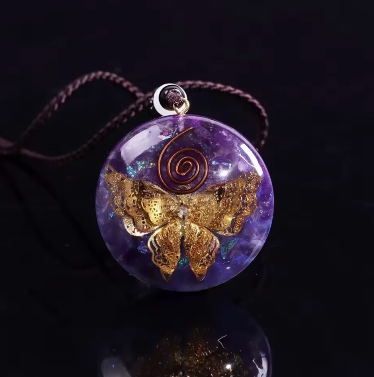 Schmetterling Amethyst Orgon - Kette