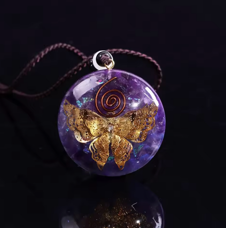 Schmetterling Amethyst Orgon - Kette