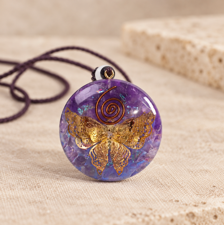 Schmetterling Amethyst Orgon - Kette