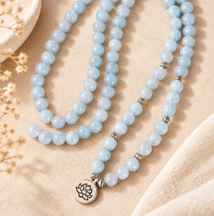 Shiny Aquamarin - Mala Kette