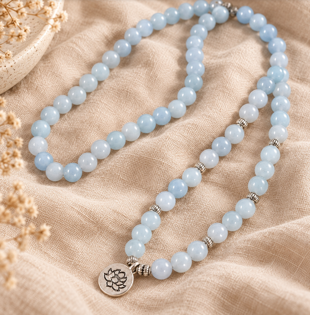 Shiny Aquamarin - Mala Kette