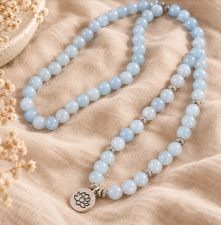 Shiny Aquamarin - Mala Kette