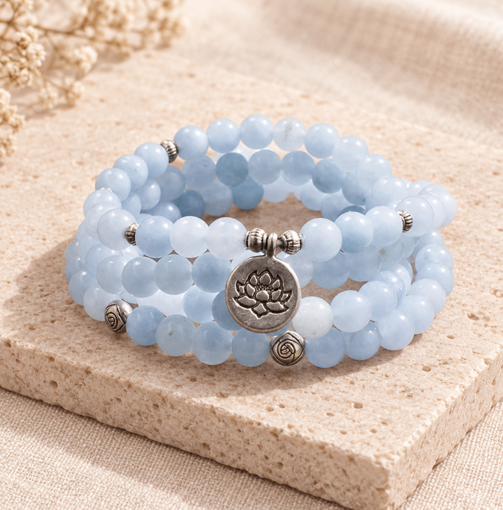 Shiny Aquamarin - Mala Kette