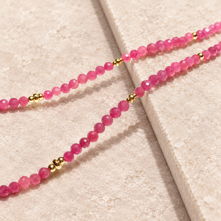 Strawberry Quarz Drop - Kette