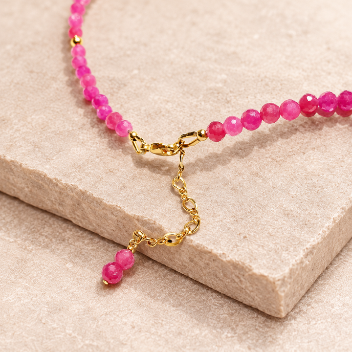 Strawberry Quarz Drop - Kette