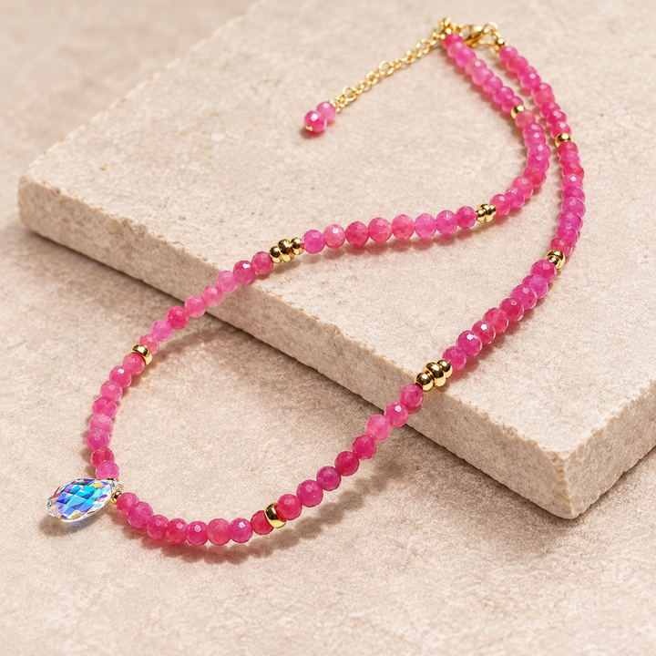 Strawberry Quarz Drop - Kette