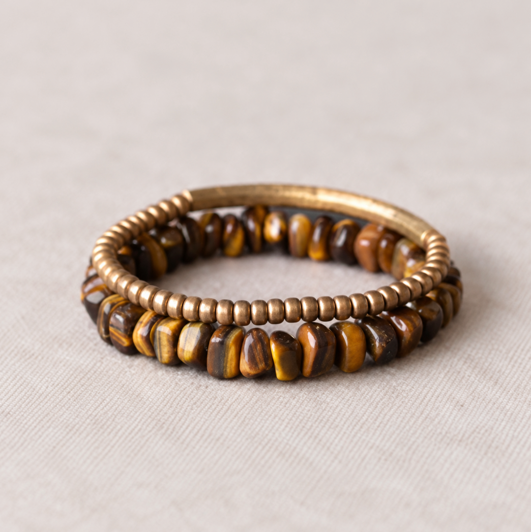 Tigerauge & Kupfer Energie-Armband